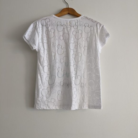 Disney White Good Vibes Mickey T-Shirt Size S - Picture 5 of 7